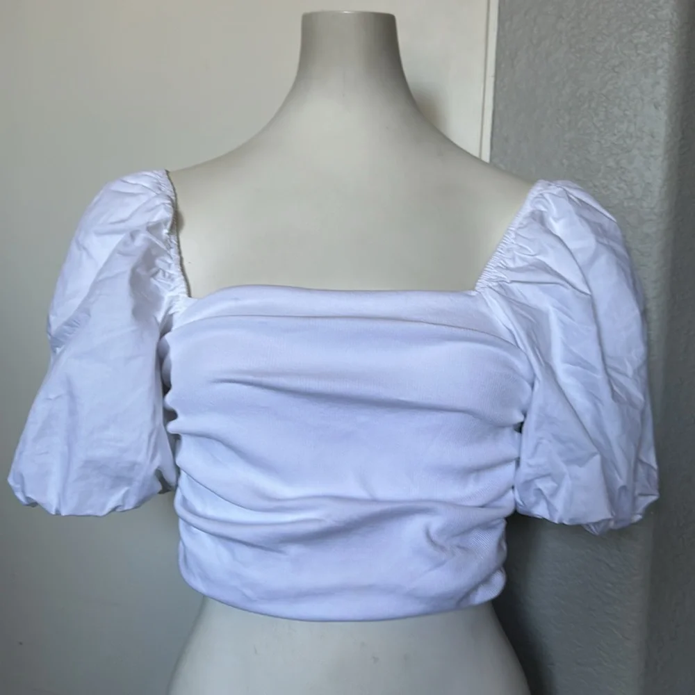 NWT Zara Puff Sleeve Crop Top